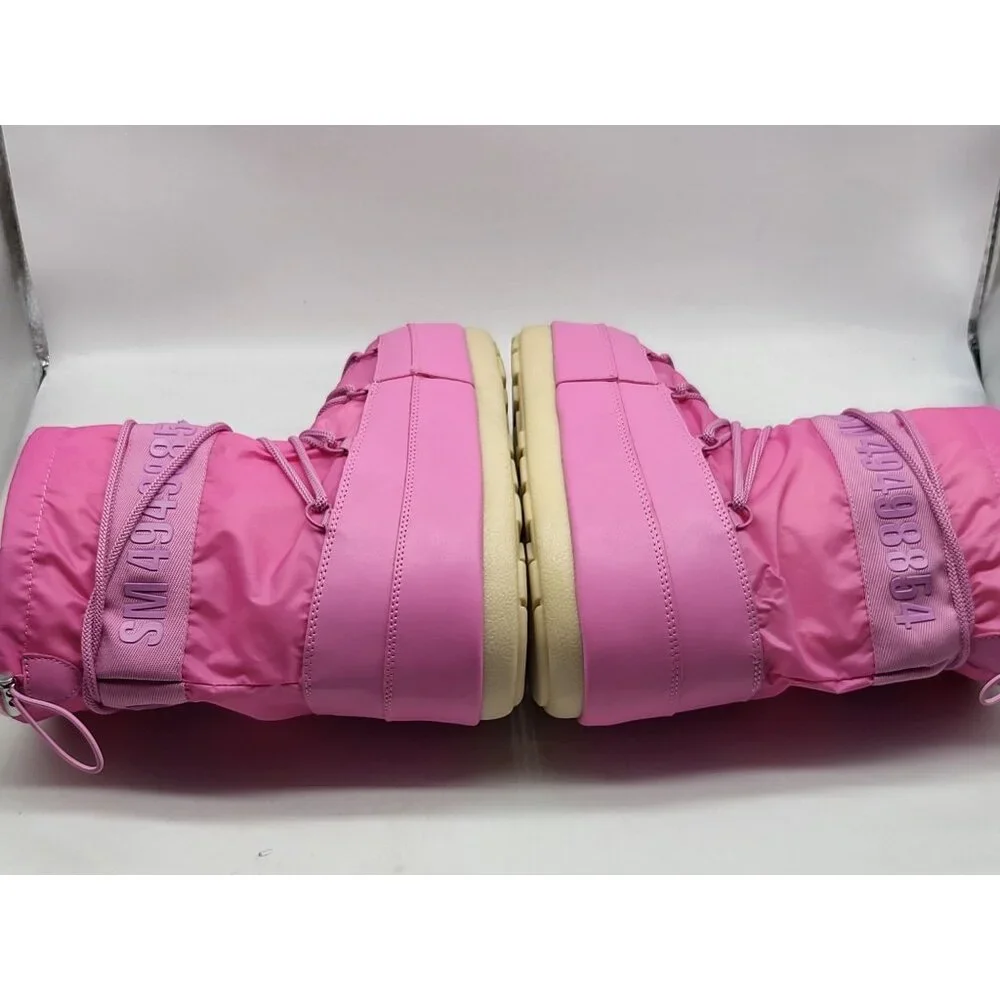 Steve Madden Mav Faux‎ Fur Lined Platform Booties Pink Womens Cold Weather NWOB
